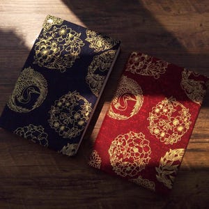 Diario vintage A6 A5 con bordado de flores, hecho a mano, portátil, con relleno floral, regalo personalizado para ella Z703