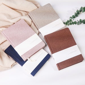 A5 journal notebook handmade Linen lined fabric cover daily Four color notepads personalized gifts B102