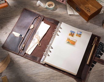 Organizer in pelle per quaderno con copertina in pelle A5 A6 personalizzato Planner taccuino ricaricabile da viaggio