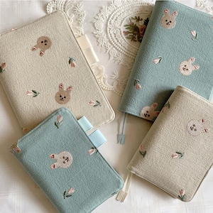 Niedliches Kaninchen Hobonichi Journal Planer Cover A5 A6 2023 Notizbuch Cover Personalisiertes Geschenk CC420