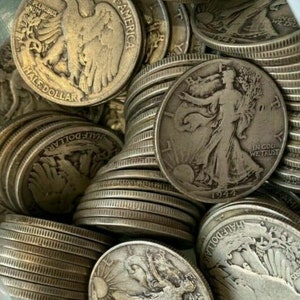 Walking Liberty Half Dollars , 90% Silver Coin Lot , Circulated, Choose How Many