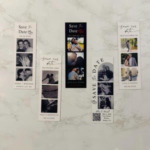 Personalized Photo Strip Save the Date Magnet: Wedding Announcement, 2x6 Size image 5