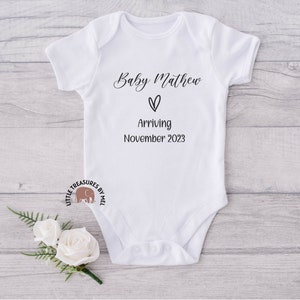 Baby Arriving Soon Bodysuit – Pregnancy Announcement Baby Bodysuit for New Moms & Baby Reveal Gift