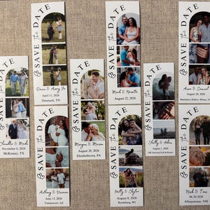Personalized Photo Strip Save the Date Magnet: Wedding Announcement, 2x6 Size image 4