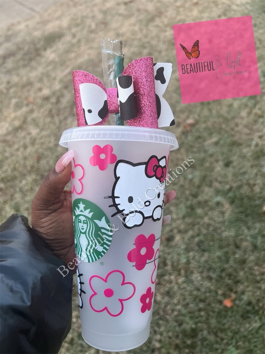 Starbucks Kawaii Kitty Custom Venti Cold Cup Etsy