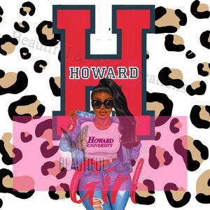 HBCU Howard U Girl PNG Sublimation Tumbler Wrap T-shirt Design