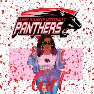 HBCU Clark Atlanta Girl PNG Sublimation Tumbler Wrap T-shirt Design