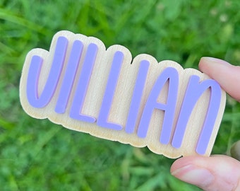 Personalized Name Magnet, Acrylic Wood Locker Decor