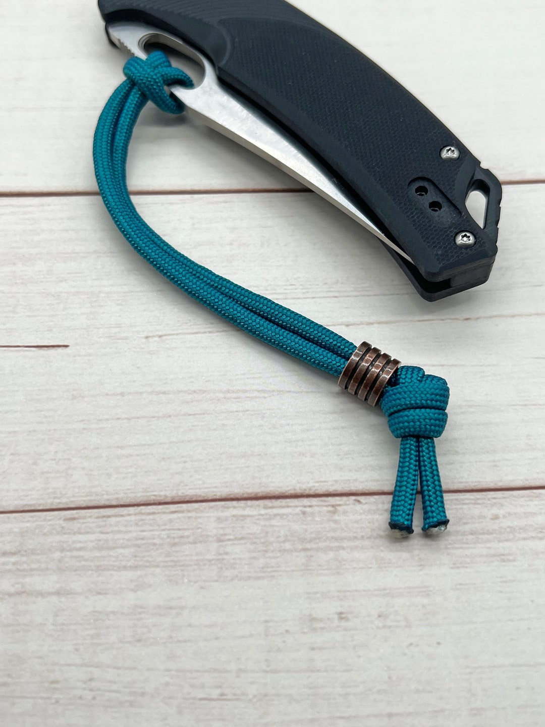 Pocket Knife Lanyard With Bead Folding Knife Lanyard Small Etsy