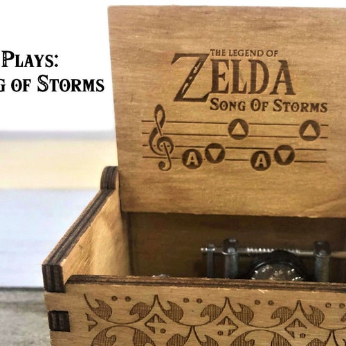 Legend of Zelda Song of Storms Music Box: Zelda Music Box - Song of Storms - Ocarina of Time - Legend of Zelda Gift - Zelda art - Triforce