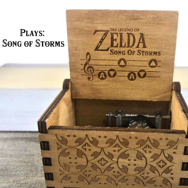 Legend of Zelda Song of Storms Music Box: Zelda Music Box - Song of Storms - Ocarina of Time - Legend of Zelda Gift - Zelda art - Triforce