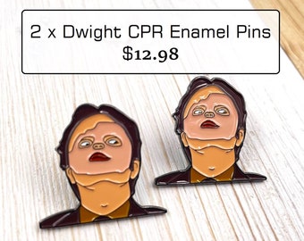 Dwight Schrute CPR Enamel Pins - The Office - (Set of 2)