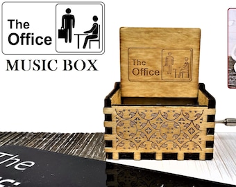 Boîte à musique The Office : thème de la série télévisée - Boîte à musique de bureau - Dunder Mifflin - Michael Scott - Dwight Schrute - Le cadeau de bureau - Gravure personnalisée