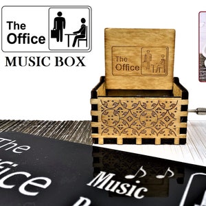 The Office Music Box: T.V Show Theme Office music box Dunder Mifflin Michael Scott Dwight Schrute The office gift Custom engrave image 1