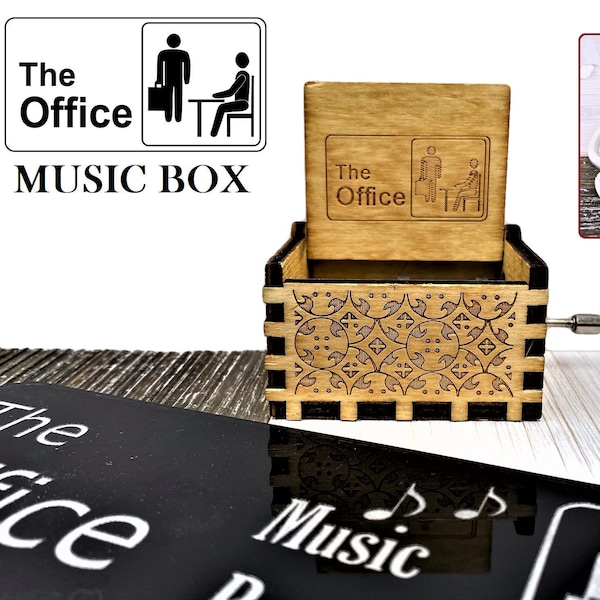 Boîte à musique The Office : thème de la série télévisée - Boîte à musique de bureau - Dunder Mifflin - Michael Scott - Dwight Schrute - Le cadeau de bureau - Gravure personnalisée