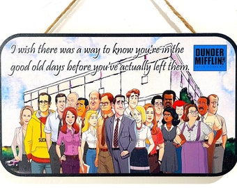 The Office Wall Decor - The Office Cast - Cartoon - Pams Painting - Dunder Mifflin - Michael Scott - Dwight Schrute 6"x10" - The office gift