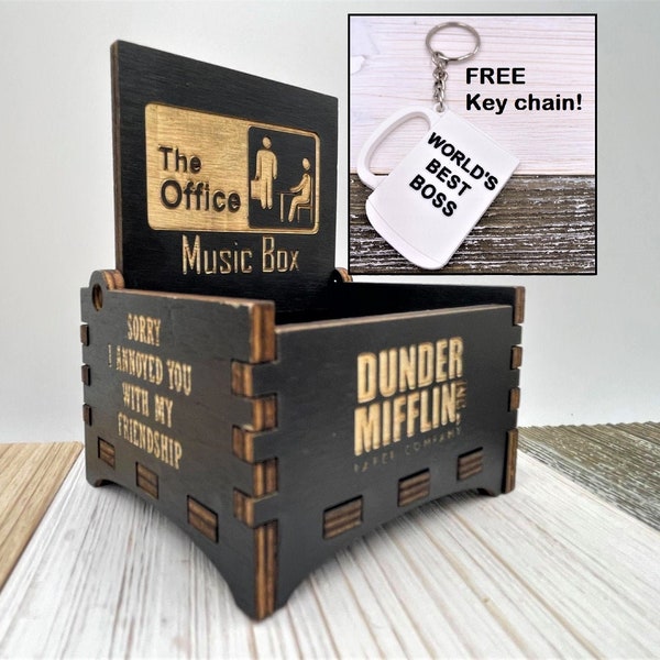 The Office Music Box: Wind up Music Box - Office music box - Dunder Mifflin - Michael Scott - The office gift - Custom Music Box