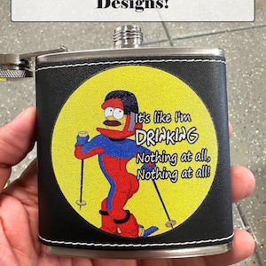 Ned Flanders Flachmann - Die Simpsons Flachmann - Die Simsons Geschenke - Gar nichts - Personalisiertes Geschenk - Geschenke für Papa - Custom Flachmann - Homer