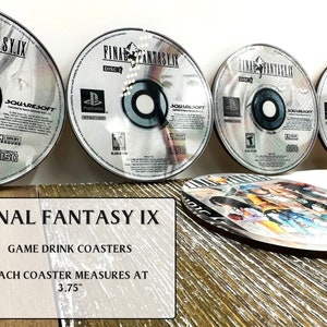 Final Fantasy 9 Game Coasters - game disc - Acrylic Coasters - Christmas - Gamer Gifts - FF7 - Zidane Tribal - Final Fantasy IX - FF9 Garnet