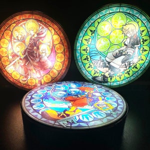 Kingdom Hearts Light up Station of Awakening - Night Lights - Kingdom Hearts 2 3 - Stained Glass - Geeky Gifts - Axel - Gamer Light - Lights