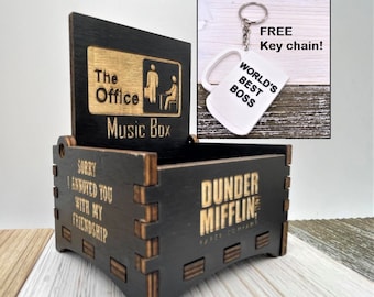 The Office Music Box: Wind up Music Box - Office music box - Dunder Mifflin - Michael Scott - The office gift - Custom Music Box