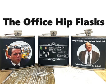The Office Hip Flask - Kevin Malone - The office Flask - the office gifts - Michael Scott - Personalized gift - Gifts for dad - Custom Flask