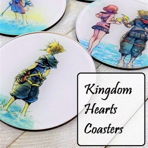 Kingdom Hearts Coasters  - Acrylic Coasters - Unique gift idea - Gamer Gifts - Sora, Riku, Kairi, Kingdom Hearts 2 3 - Wayfinder - Roxas