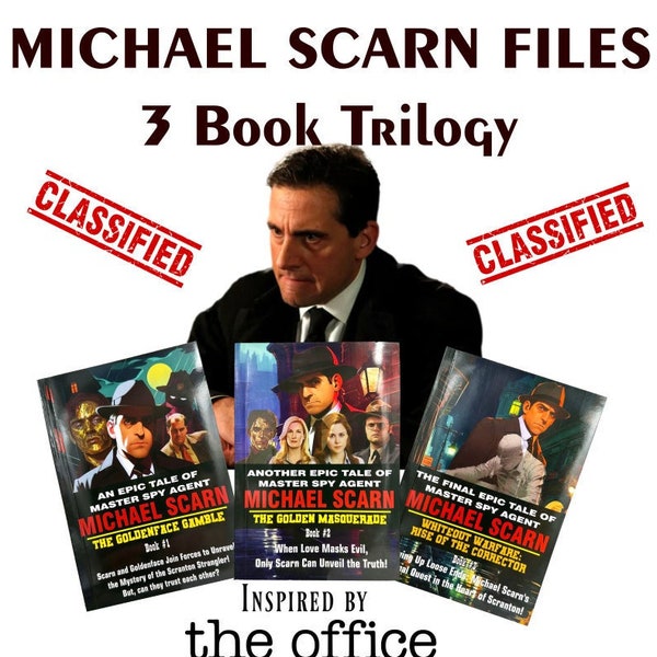 The Office Michael Scarn Book Trilogy - Michael Scarn Books - Threat Level Midnight Books - Michael Scott - The Office Book -The Office gift