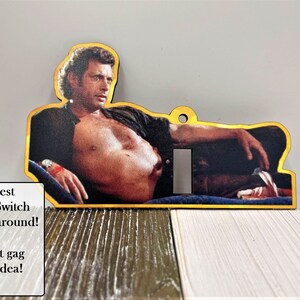 Jurassic Park Light Switch Cover Gag Gift Ian Malcolm Life Finds a way Funny light switch cover funny gag gift white elephant image 3