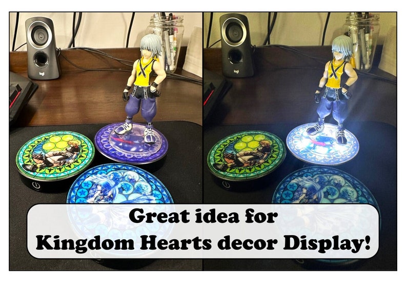 Kingdom Hearts Light up Station of Awakening Night Lights Kingdom Hearts 2 3 Stained Glass Geeky Gifts Axel Gamer Light Lights image 3