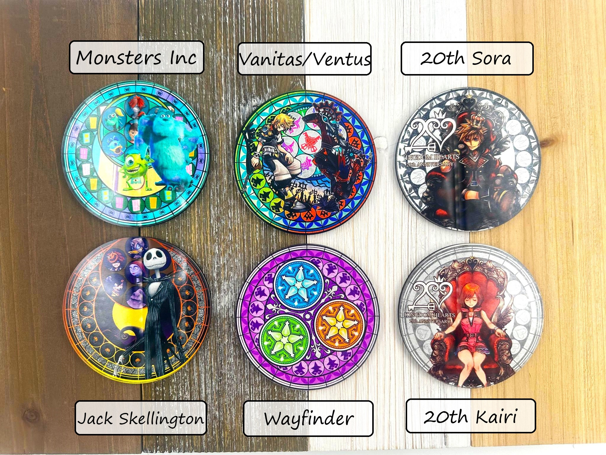 ディズニー キングダムハーツ 缶バッジ ステンドグラス 13種類セット ☆特価品 キングダム ハーツ カンバッジコレクション プラス (14