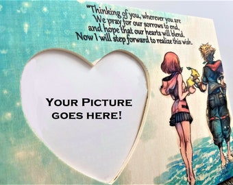 Kingdom Hearts Picture Frame : Custom Picture Frame - Kingdom Hearts gift - Kingdom Hearts present - Sora and Kairi - Kingdom Hearts decor