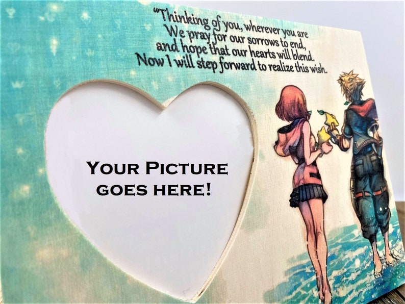 Kingdom Hearts Picture Frame : Custom Picture Frame - Kingdom Hearts gift - Kingdom Hearts present - Sora and Kairi - Kingdom Hearts decor 