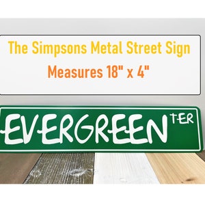 The Simpsons Street Sign - The Simpsons Decor - Evergreen Terrace - The Simpsons Gift - Homer Simpson - Bart Simpson - Simpsons gifts custom