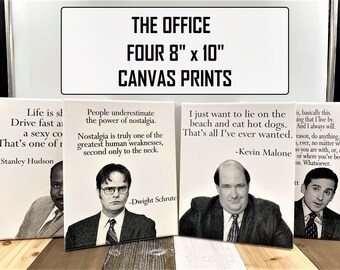 Michael Scott The office Canvas Prints- The Office Decor Dwight Schrute Office gift The office painting The office gift Set of 4