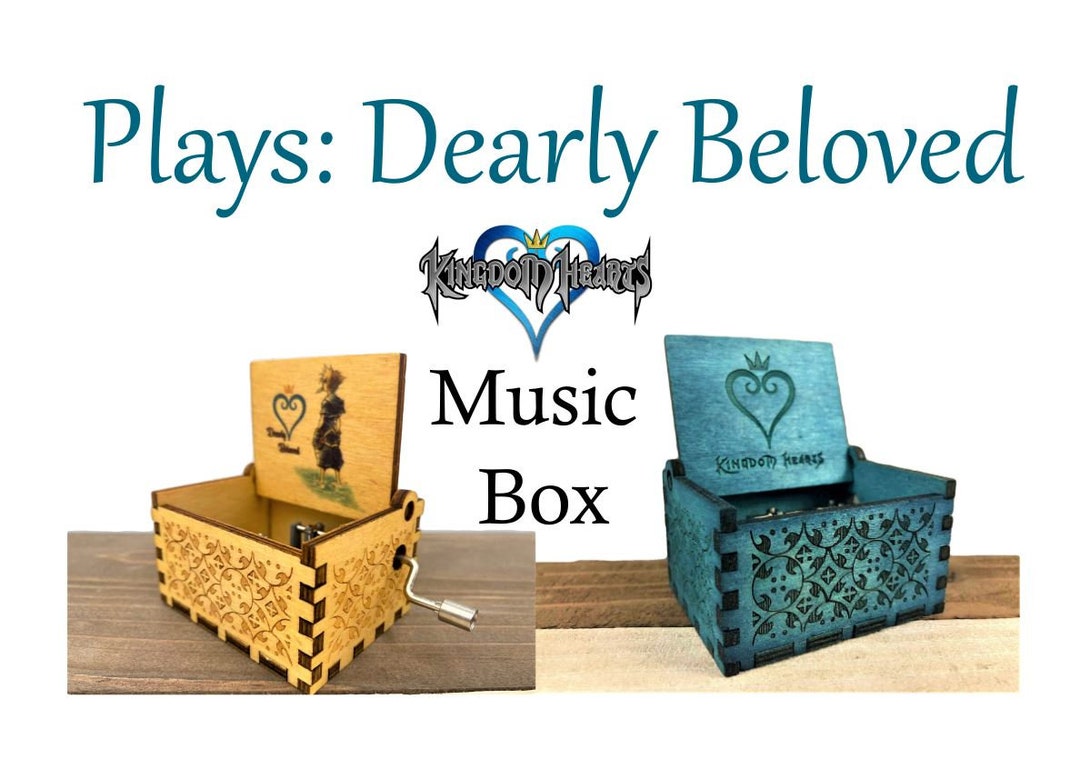 Kingdom Hearts Music Box Dearly Beloved Custom Engraved image