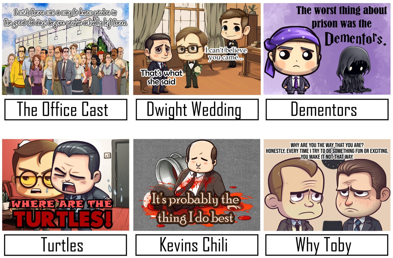 The Office Canvas Prints Dunder Mifflin the Office Cartoon Etsy