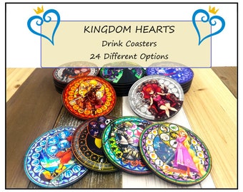 Kingdom Hearts Coasters  - Acrylic Coasters - Unique gift idea - Gamer Gifts - Glass Coasters - Kingdom Hearts 2 3 - Wayfinder - Roxas Sora