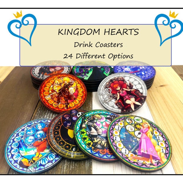 Kingdom Hearts Coasters  - Acrylic Coasters - Unique gift idea - Gamer Gifts - Glass Coasters - Kingdom Hearts 2 3 - Wayfinder - Roxas Sora