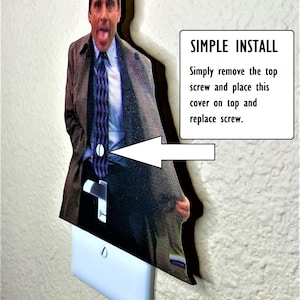 The Office Light Switch Cover The Office gag gift Michael Scott Dunder Mifflin The Office Birthday Present The Office gifts Dwight image 2