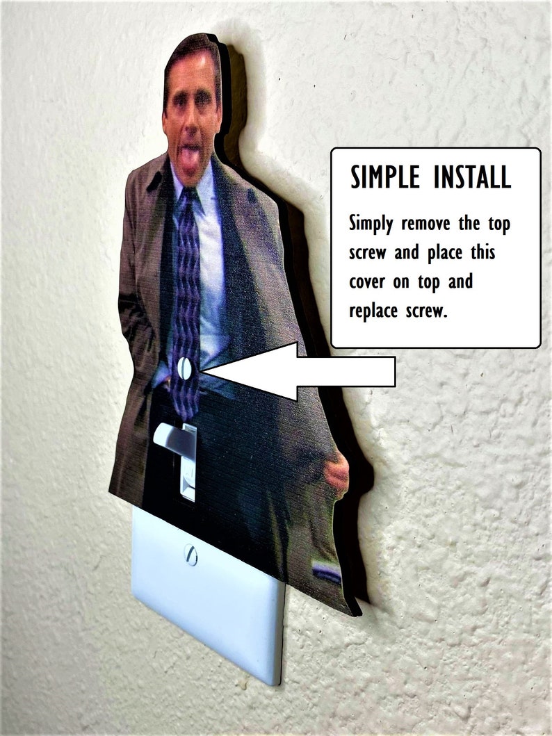 The Office Light Switch Cover The Office gag gift Michael Scott Dunder Mifflin The Office Birthday Present The Office gifts Dwight image 2