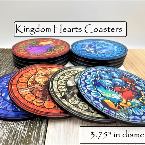 KINGDOM HEARTS III コースター Kingdom Hearts Coasters: Stained Glass Acrylic Gamer Gift - Etsy