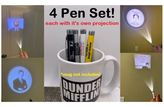 4 Pen Set of the Office Pens the Office LED Pen Dwight Schrute the Office  Gifts Michael Scott Gifts Gag Gifts, LED Pens Custom 