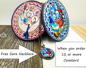 Kingdom Hearts Acrylic Coasters: Gamer Gift, Sora, Roxas