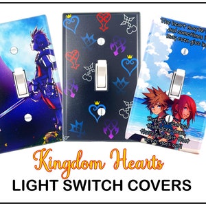 Kingdom Hearts Light Switch Covers - Sora - Sora and Kairi - Nobody - Heartless - Unversed - Kingdom Hearts Gifts - KH3 - KH4 - Gamer Gifts