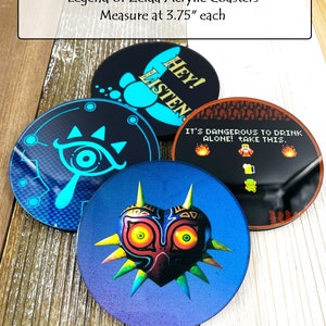 Legend of Zelda Coasters  - Acrylic Coasters - Unique gift idea - Gamer Gifts - Glass Coasters - Breath of the Wild - Ocarina of time - Game