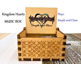 Kingdom Hearts Music Box: Simple and Clean -  Kingdom Hearts gift - Engraved box - Sora - Kingdom Hearts 2 - Custom Music Box - KH3 - Kairi