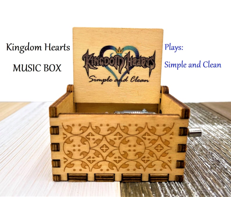 Kingdom Hearts Music Box: Simple and Clean -  Kingdom Hearts gift - Engraved box - Sora - Kingdom Hearts 2 - Custom Music Box - KH3 - Kairi 