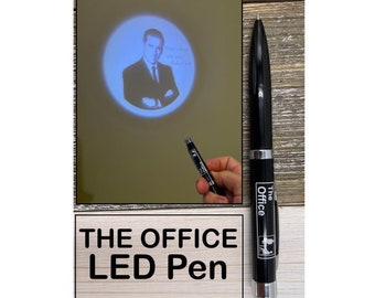 Black The Office Pen - The Office LED Pen - Funny Michael Scott LED Pen - The Office Gifts - Dunder Mifflin Paper - Dwight Schrute - Gifts