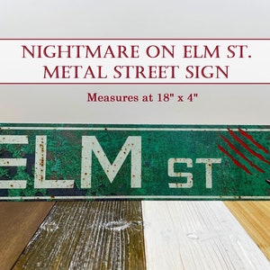 Nightmare on Elm Street Sign - Freddy Krueger - Horror Decor - Horror gifts - Elm Street Sign - Horror Decor - Halloween Gift - Metal Sign